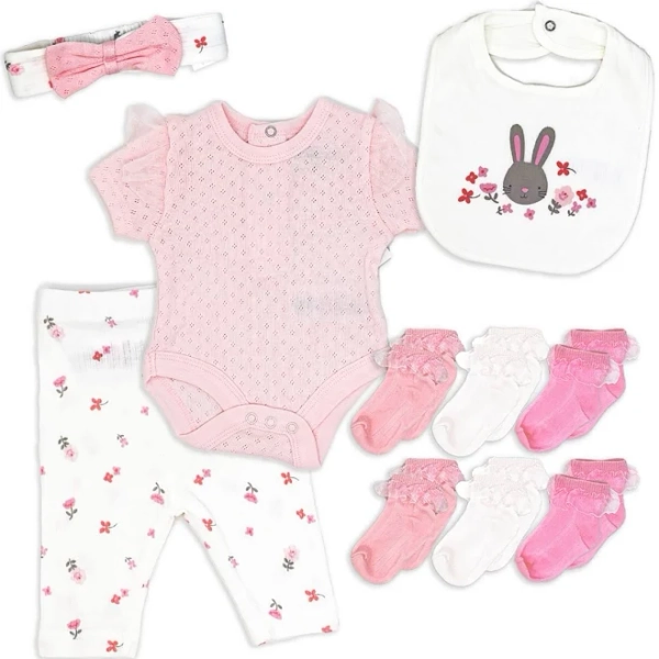 Rock A Bye Baby Boutique Baby Girls 10 Piece Layette Set