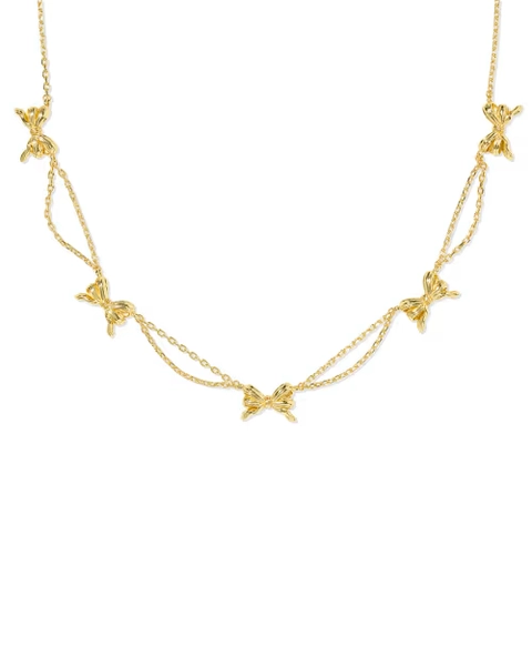 Bow Gold Strand Necklace 