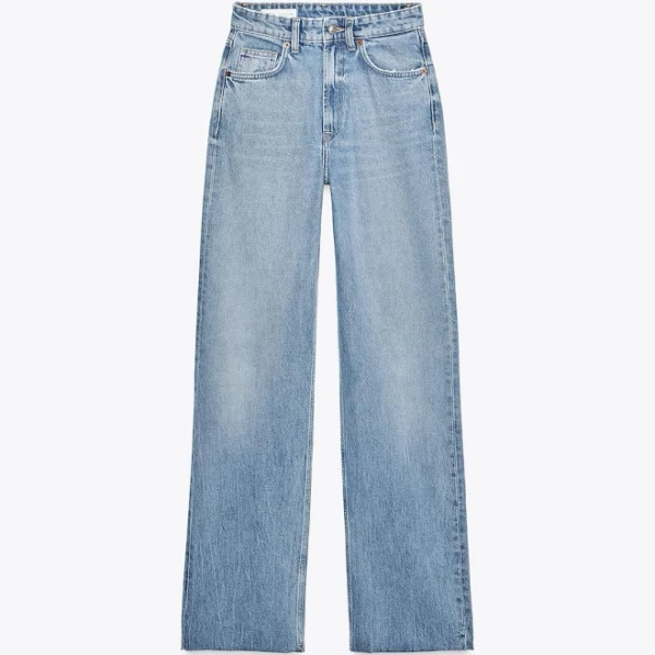 Zara Women's Trf High Rise Wide Leg Jeans