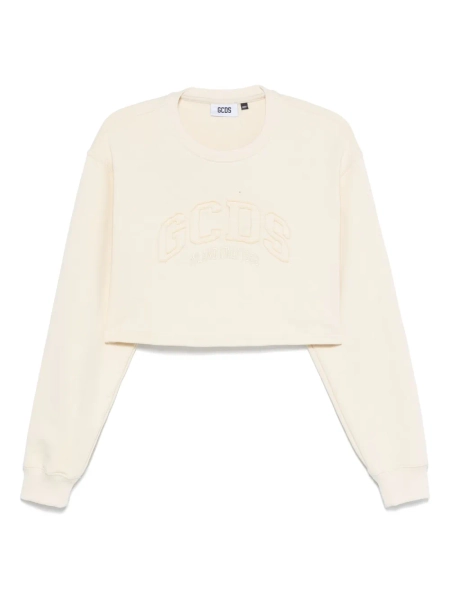 GCDS Logo Cropped Sweatshirt | Neutrals | FARFETCH