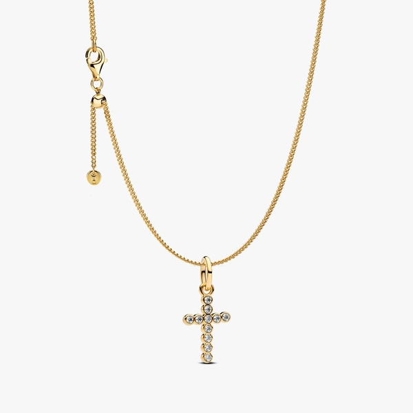 Sparkling Round Bezel Cross Pendant Necklace – Black Friday Pre-Sale | Discover Timeless Jewelry Deals