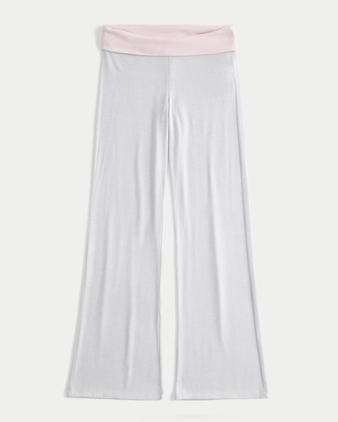 Always Cozy Knit Foldover Waist Flare Pants