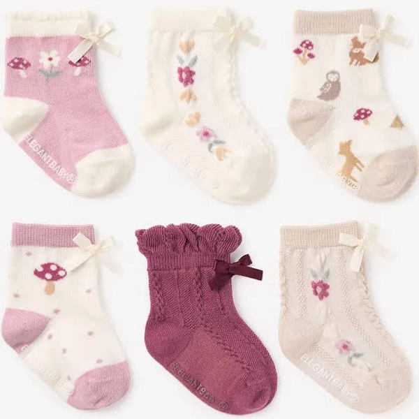 Elegant Baby 6-Pack Non Slip Baby Socks