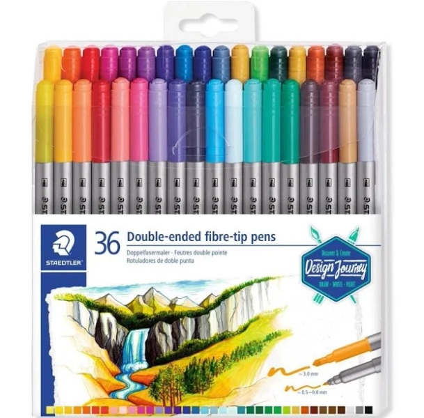 Staedtler Double Ended Markers Assorted Bullet Tips 36/Pack