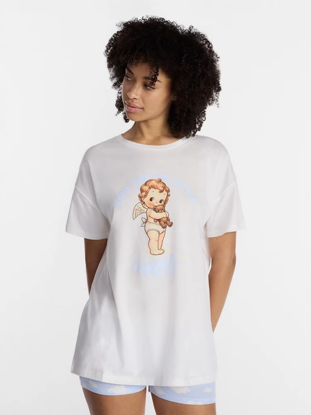 No Boundaries Sleepwear Oversized Graphic Cotton Tee, Women’s and Women’s Plus XXS-3X - Walmart.com