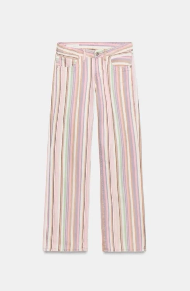 TRF LOW RISE STRIPED WIDE LEG JEANS - Striped - 25 (US 0)