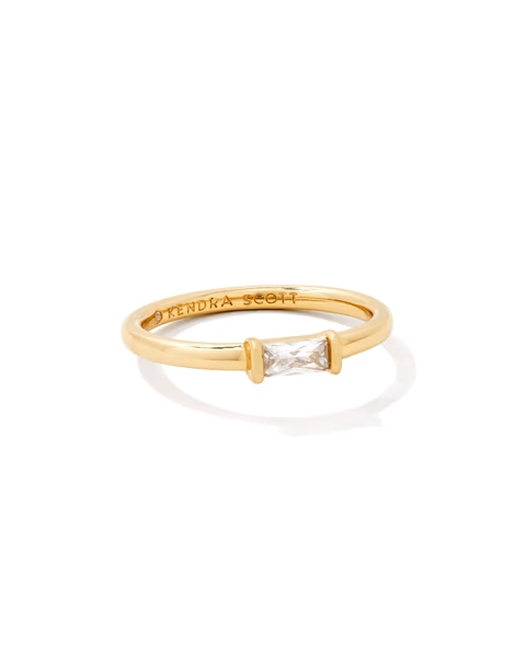 Juliette Silver Band Ring in White CZ -9