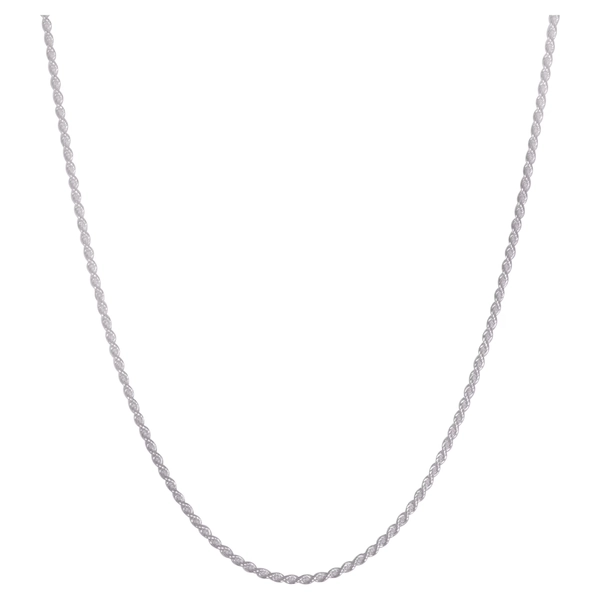 Brilliance Sterling Silver Diamond Cut Rope necklace, 16inch, white color