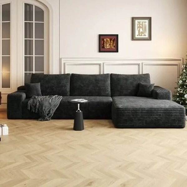 Wiilayok 105" Cloud Sectional Couch with L-Shape Chaise,Modern Modular Sofa with Deep Seat, Oversized Boneless Upholstered Couches for Living Room