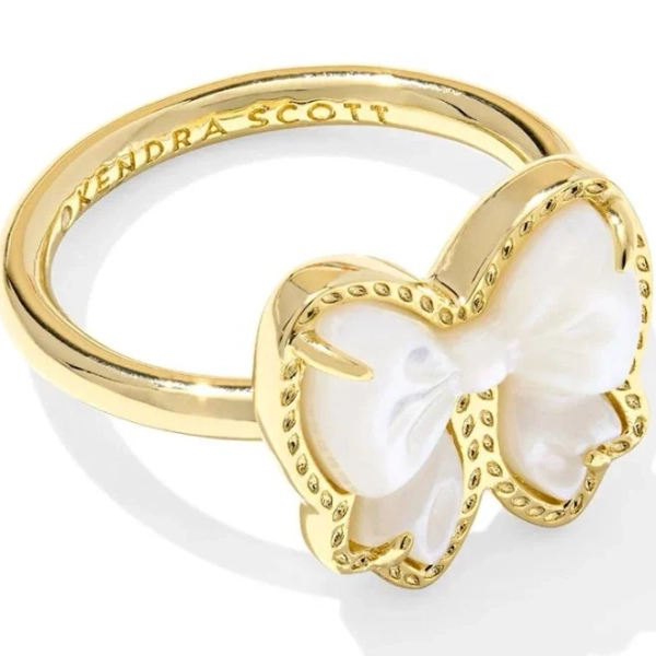 Kendra Scott Gold Haley Bow Band Ring