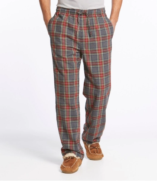 Men's Scotch Plaid Flannel Sleep Pants — Medium, 32” Inseam