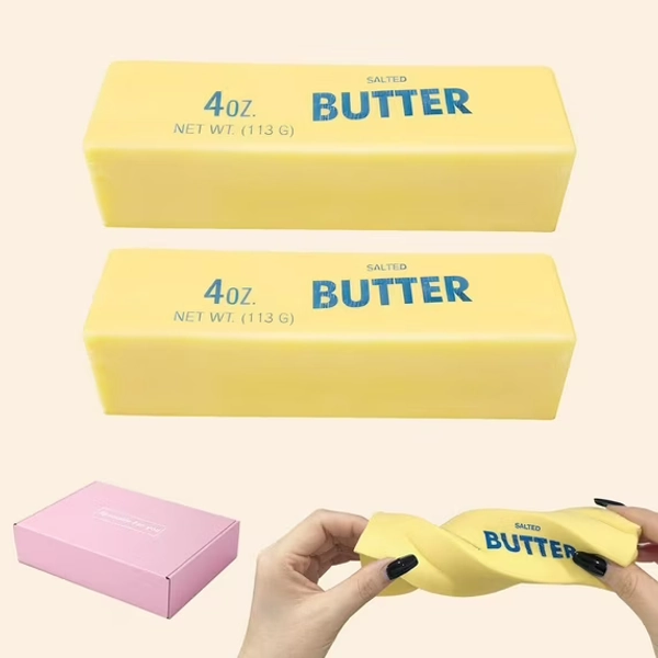 ELFINDEA Butter Stick-2Pcs Slow Rising Squeeze, Taba Squeeze, Stress Balls, Stress Relief & Fidget Toys for ADHD，Party Favor Gift for Adults & Age 3 4 5 6 7 8 9 10 11 12 13+