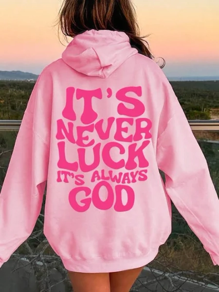 SHEIN Teen Girl Oversized Drop Shoulder Slogan Print Hoodie