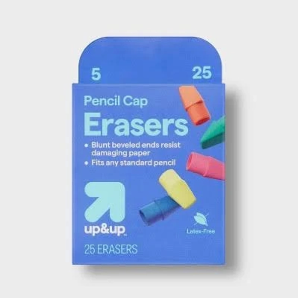 Cap Erasers 25ct - up&up