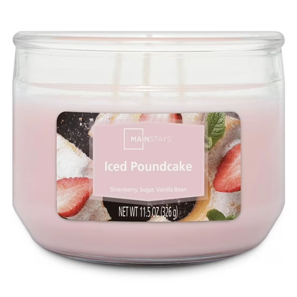 Mainstays Iced Poundcake Scented 3 Wick Candle, 11.5 oz.