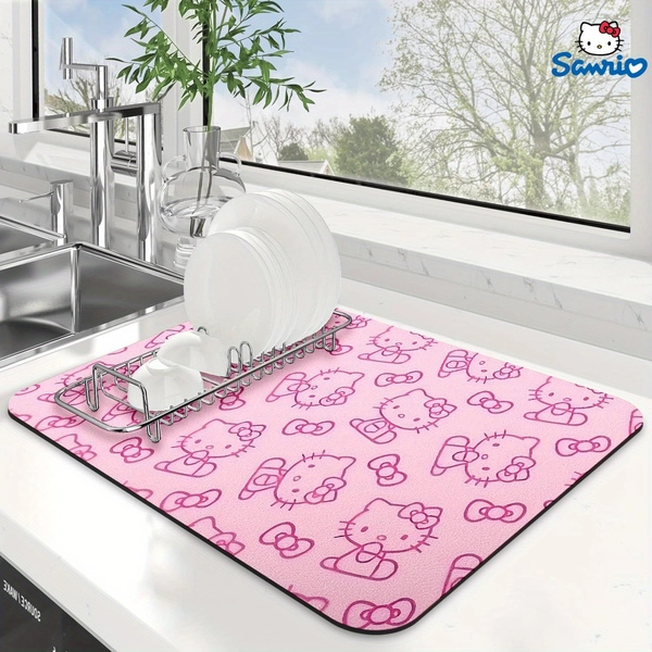 For Hello Kitty Rubber Mat - Quick-Dry, Heat-Resistant, Non-Slip Kitchen Counter & Table Pad for Coffee Machines, Dishes, and More - Perfect Gift for Mother'S Day, Father'S Day, Thanksgiving, Coffee Bar Accessories