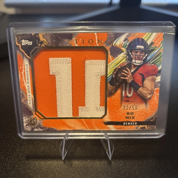 2024 Topps Inception Football Bo Nix RC /50 Orange Rookie Jumbo Relic Card!!