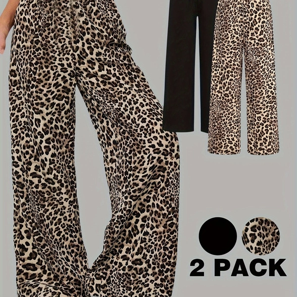 [Leopard Print] Girls' 2pcs Set | Stylish Leopard Print Pattern | Comfortable Outdoor Sports Pants | for Girls Ages 3+ | Leopard | Outdoor