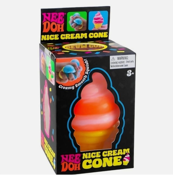 ORANGE NeeDoh NICE CREAM CONE Ice Cream Swirl Squishy Toy NEE DOH Stress Ball