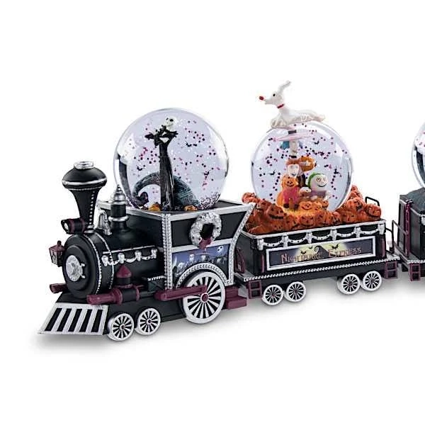 Disney Tim Burton's The Nightmare Before Christmas Musical Glitter Globe Train
