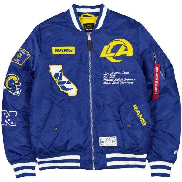 Alpha Industries Men's Los Angeles Rams MA-1 Bomber Jacket