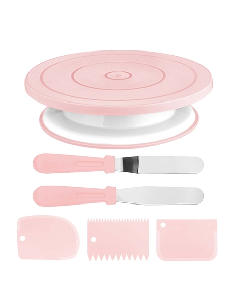 6/24 pièces Macaroon et Nordic Couleurs Set de plateau tournant de gâteau avec spatule à crème, grattoir, buse de décoration de gâteau, doublures de cupcake, outils de pâtisserie et de décoration, crème pâtissière, biscuits, gadgets de cuisine