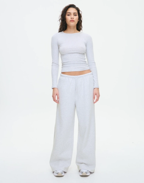 Tie Waist Oversized Wide Leg Sweatpant