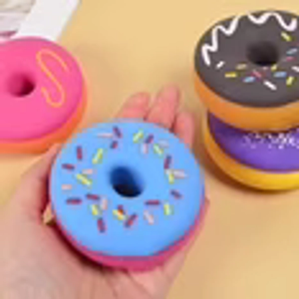 1PC Donut Stress Squishing Ball - Artificial Donut Sensory Toys for Birthday Party Favors, Photo Props & Display,Random Color