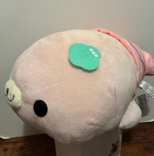 San-X LARGE Mamegoma Sakura-Goma Mermaid 16" Pink Plush w/Tag Seal  Japanese Kawaii Japan Sanrio Hello Kitty Rival Otaku Stuffie Plushie