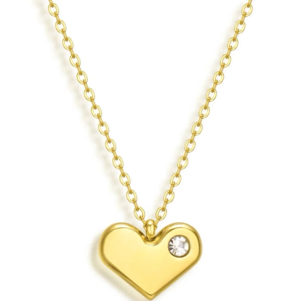 EVRY JEWELS WATERPROOF 18K Gold Plated Stainless Steel Admiration Necklace