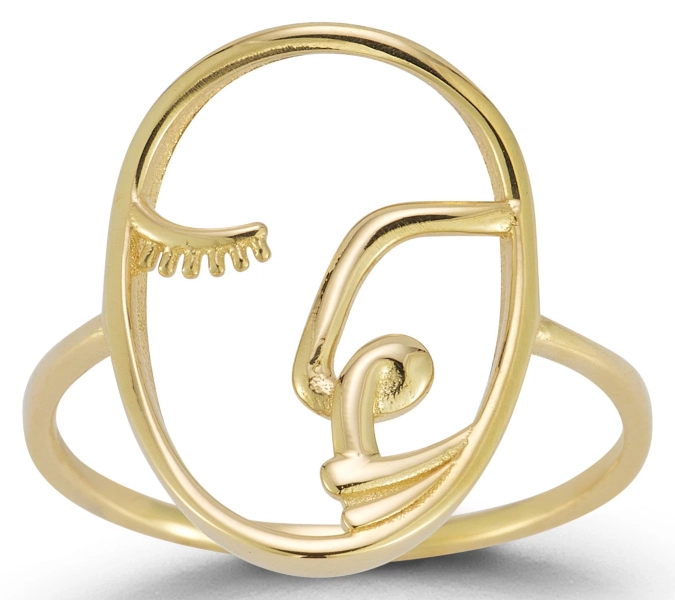 Luminosa Gold Open Work Face Ring, 14K