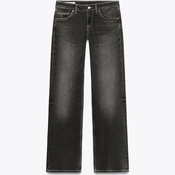 Zara Women's Trf Low Rise Wide Leg Jeans