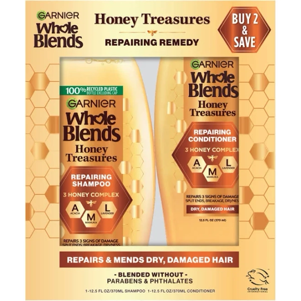 Garnier Whole Blends Honey Treasures Repairing Shampoo & Conditioner