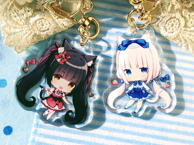 Chocola Vanilla Nekopara Double Sided Keychain