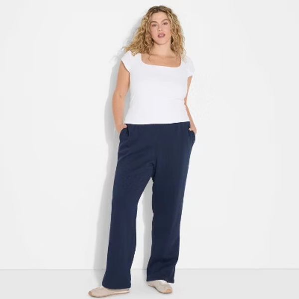 Women's Mid-Rise Slim Straight Sweatpants - Wild Fable™ Navy Blue 4X