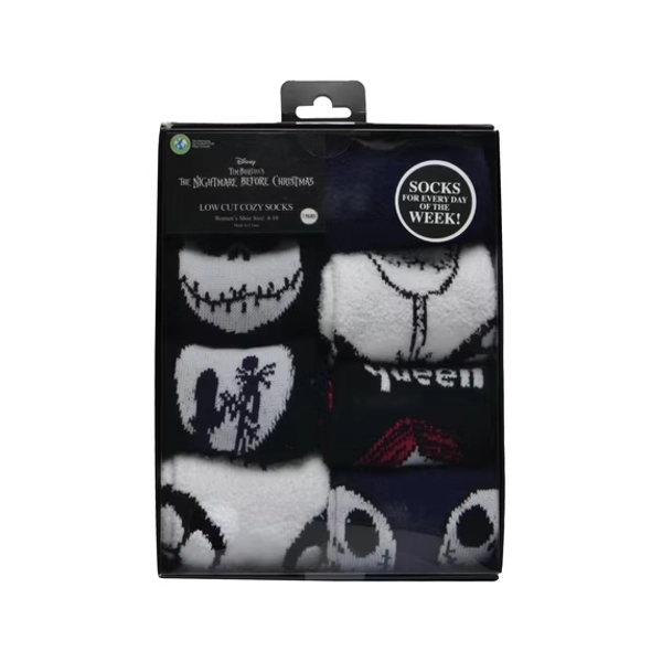 Disney NBC Womens 7-Pack Box Set Low Cut Cozy Socks, Shoe Size 4-10