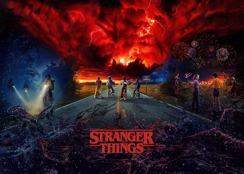 'Three Seasons Poster Logo' Poster, picture, metal print, paint by Stranger Things Series | Displate