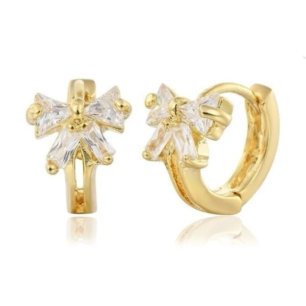 Zircon Bowknot Hoop Earrings