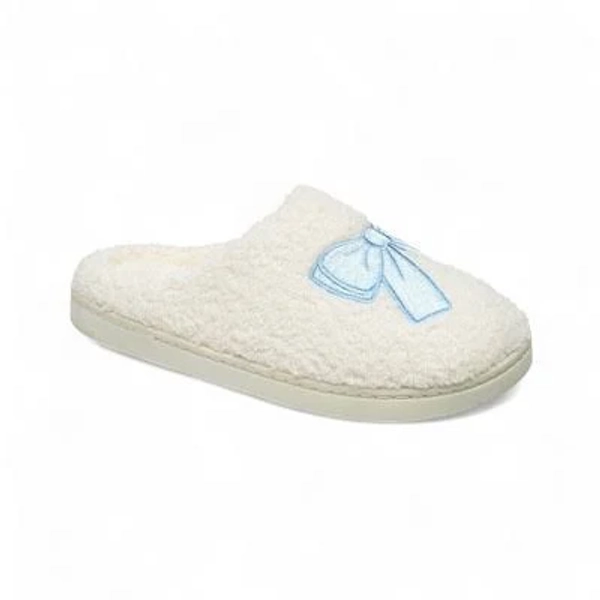 Aeropostale Women's Fuzzy Cherry-Bow Mule Slippers