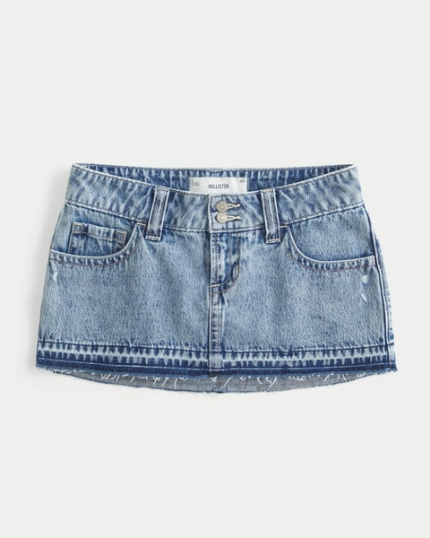 Ultra Low-Rise Denim Micro Mini Skort