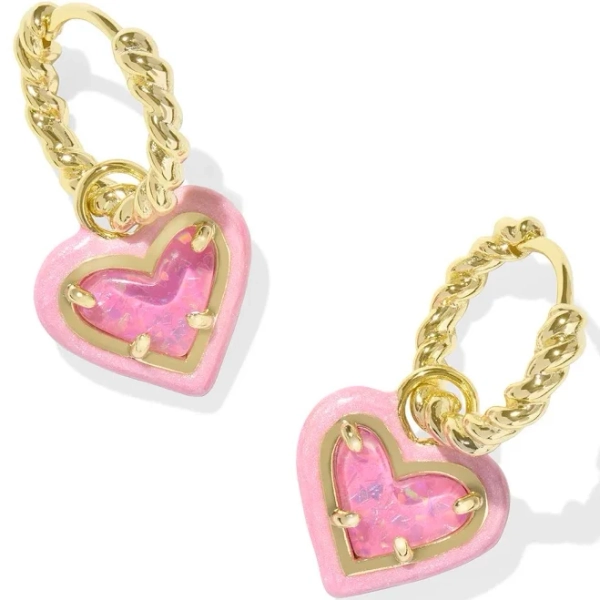 Kendra Scott Ari Heart Enamel Frame Huggie Earrings
