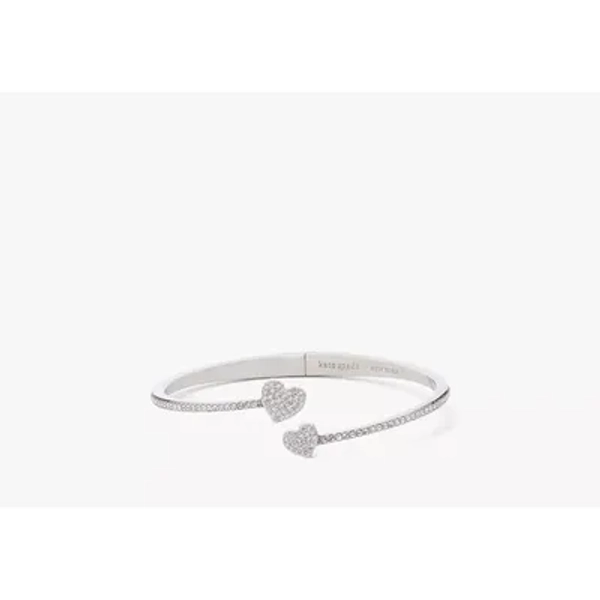 Kate Spade Yours Truly Pave Open Hinge Cuff, Clear/silver