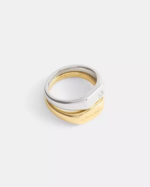 Gold/Silver Signet Ring Set
