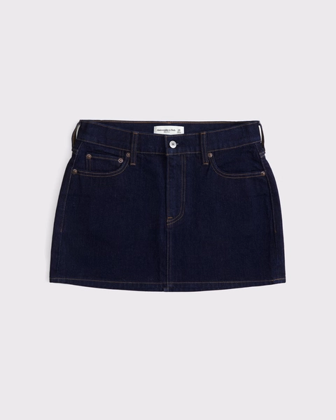 Mid Rise Denim Mini Skirt