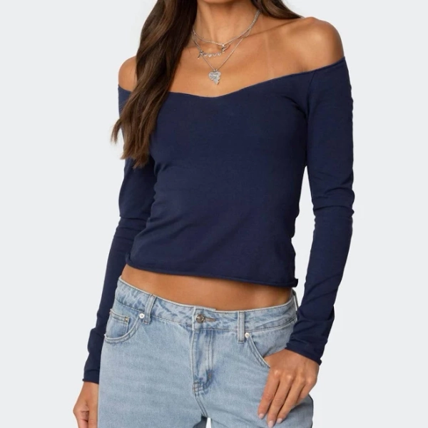 Edikted Women's Nattie Off Shoulder V Neck Top