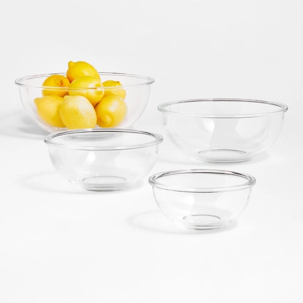 Nesting Glass Mixing Bowls, Set of 4