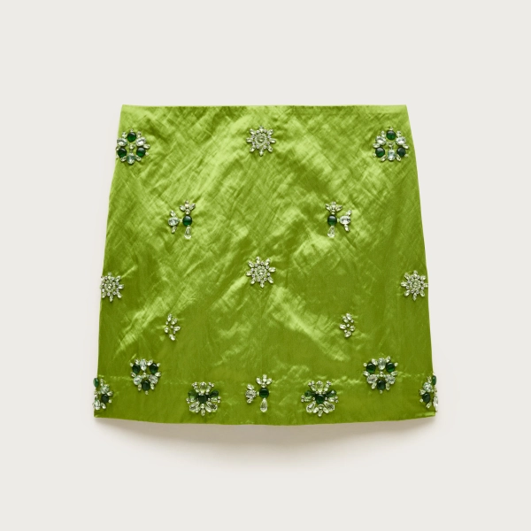 Collection Fairfax embellished mini skirt in memory satin