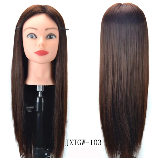 Hairdressing Training Head, Silicone Practice Mannequin, Synthetic High Temperature Resistant Fiber Hair for Cutting Braiding Styling, 60cm Long, Environmentally Friendly Material - Walmart.com