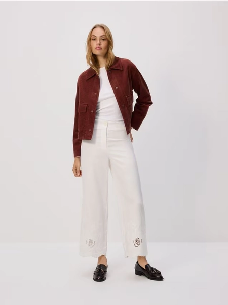 Linen rich wide leg trousers