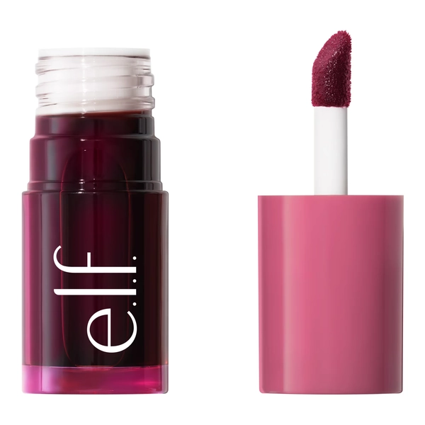 e.l.f. Sheer For It Blush Tint, Buildable Stain For Lips + Cheeks, Plums Up, 0.22 fl oz